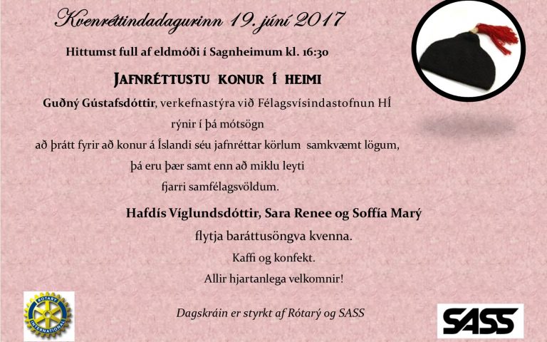 Kvenréttindadagurinn 19. júní 2017 í Sagnheimum