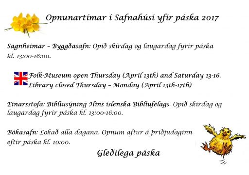 Sagnheimar og Safnahús um páska