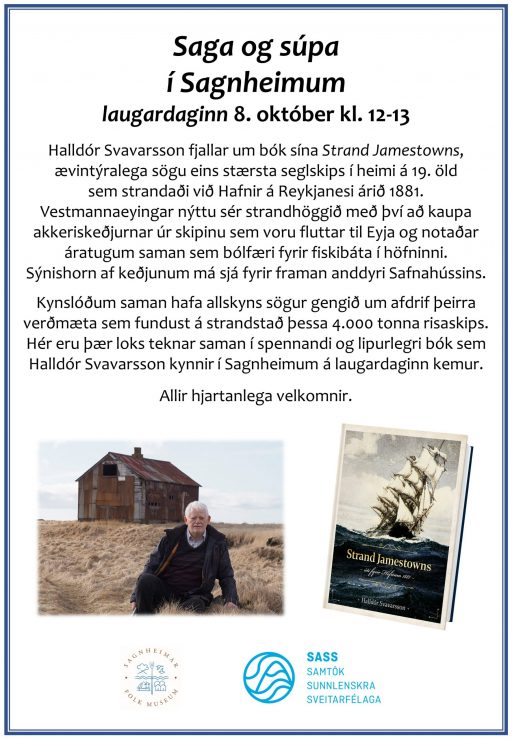 Saga og súpa í Sagnheimum laugardaginn 8. október kl. 12-13